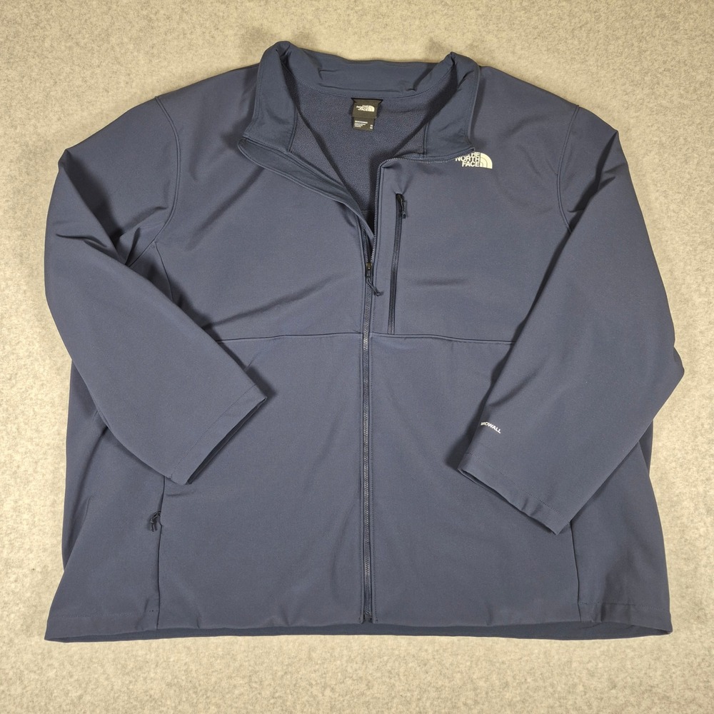 The North Face WindWall Softshell Jacket Mens 5XL Blue Full Zip Fleece Lined